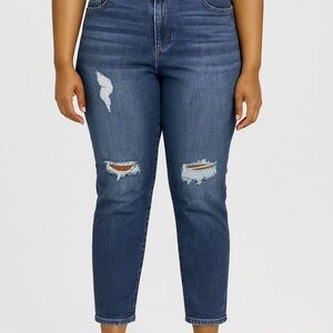 Molly & Isadora Size‎ 16 Girlfriend Jeans Distressed Stretch Mid Rise
